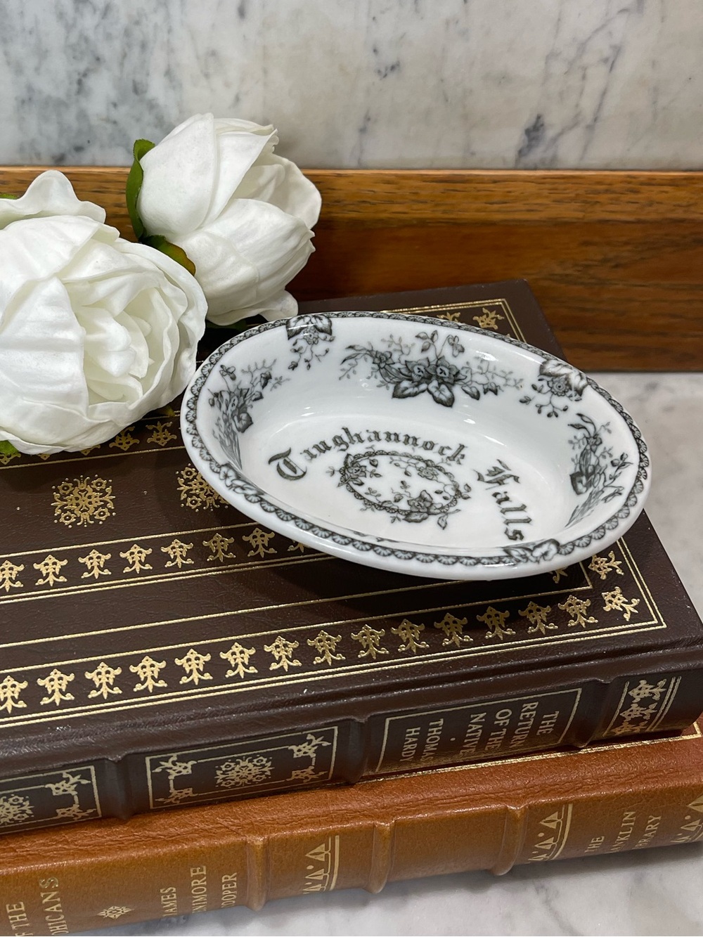 antique ironstone soap dish/ trinket dish